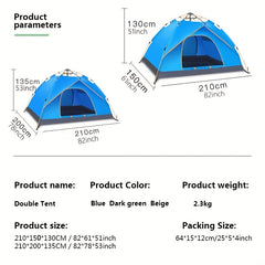 Fully Auto Quick Open Tent Sun Protect Rainproof Camping Beach Tent