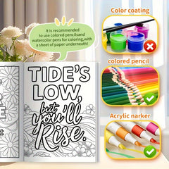 Mindful Phrases Adult Coloring Book: Stress Relief Designs