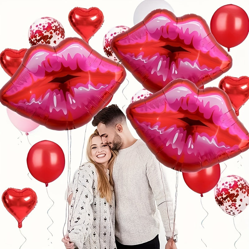 3pcs Lipstick Balloon Set Birthday Party Decoration