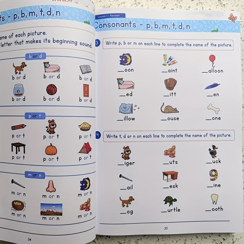 English Phonics Learning Workbook - Language Arts Skills Workbook