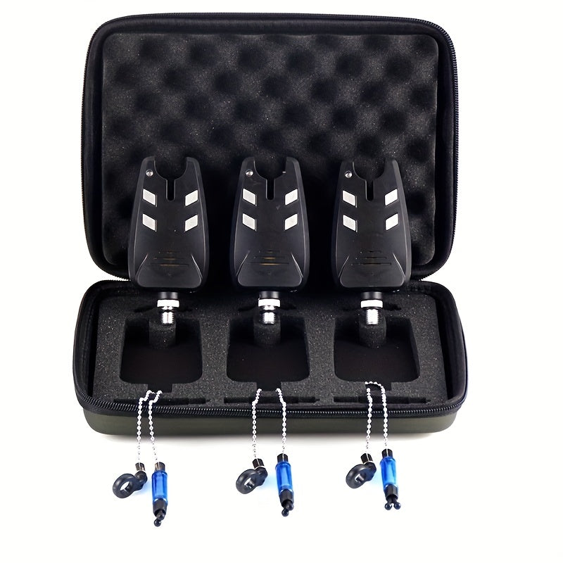 3pcs Waterproof Auto LED Fish Bite Alarm Electronic Fishing Alarms Indicator