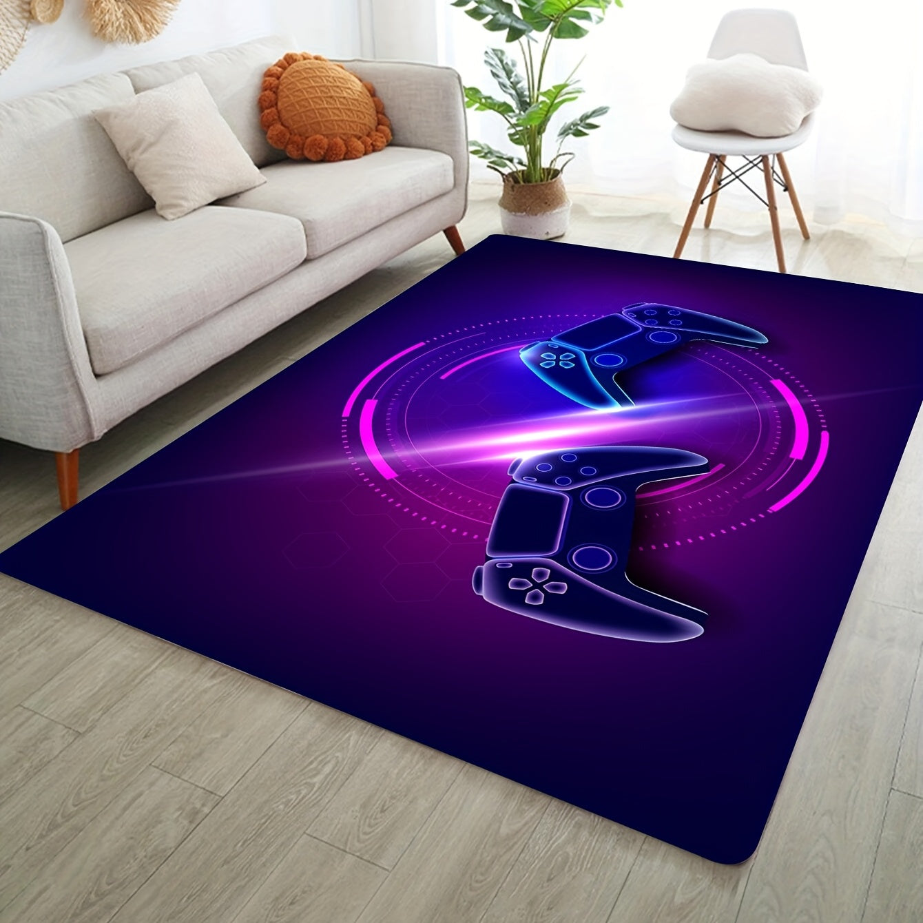 Colorful Game Console Floor Carpet Enhances Gaming Experience