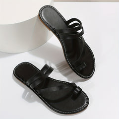 Women's Flat Slide Sandals Open Toe Casual Beach Shoes