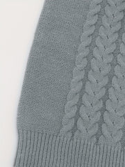  Solid Cable V Neck Knit Vest - Women's Casual Knit Vest