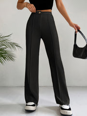  High Waist Straight Leg Trousers