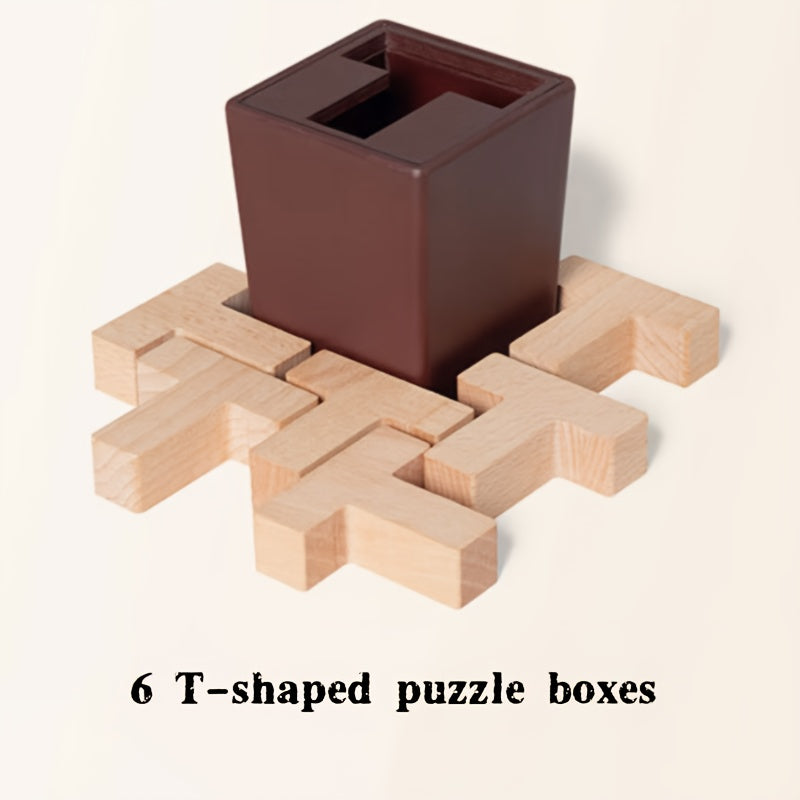 Brain Teaser Puzzle Box with 6 Building Blocks - Challenging Educational Game