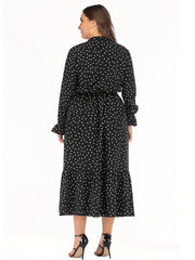  Polka Dot Bow Knot Front Smock Dress