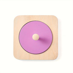 Wooden Geometric Shape Sorting Puzzle Board Purple