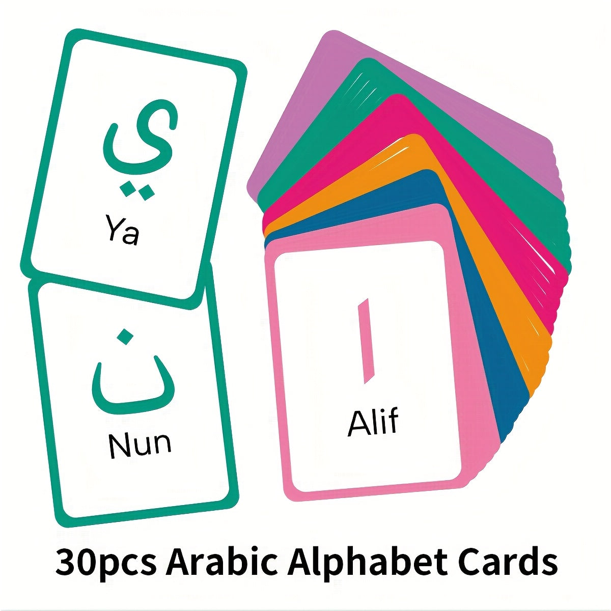 Arabic Alphabet Flashcards and Number Cards Set