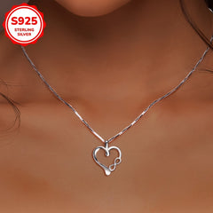 925 Silver Heart Pendant Necklace with Synthetic Zirconia August Birthstone