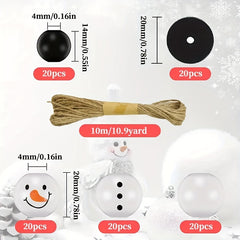 Christmas Wooden Beads Ornaments Snowman Winter Decor Farmhouse