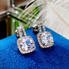 Pop Jewelry Zircon Stud Earrings - Copper Panel