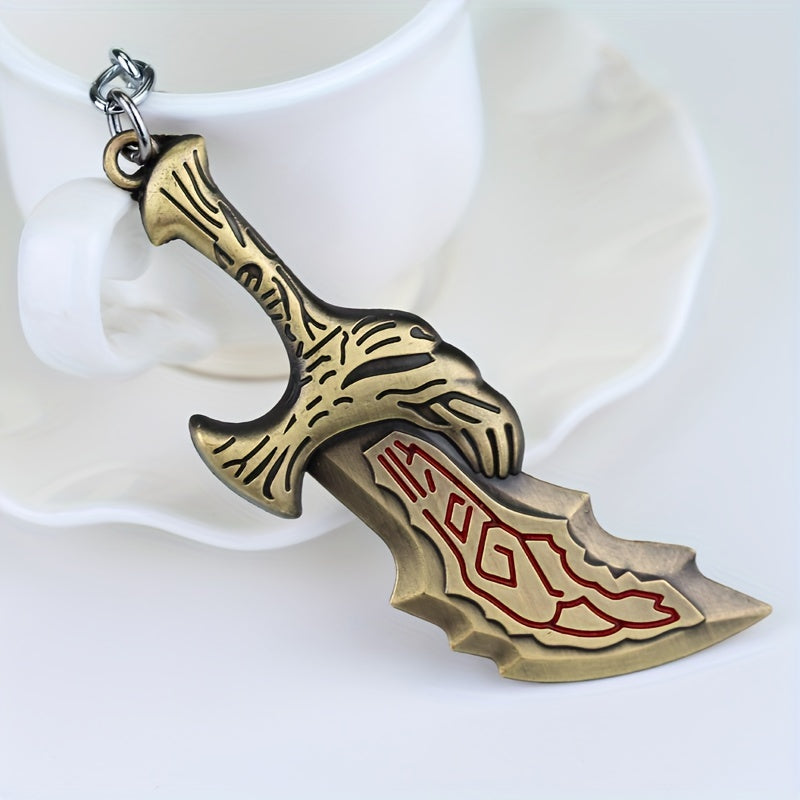 Dragon Alloy Keychain Red Inscription Men