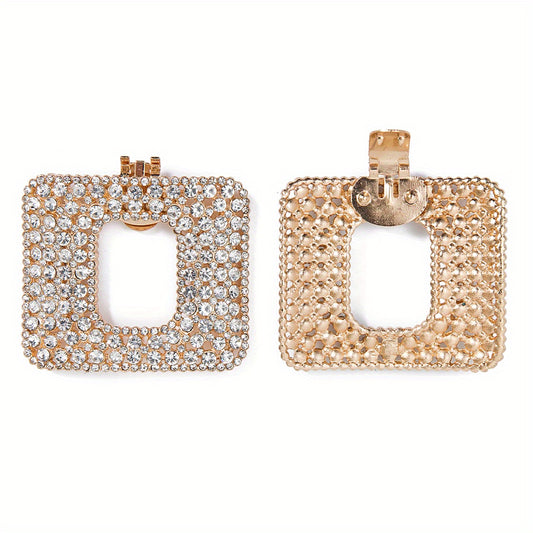 2pcs Square Rhinestones Shoe Clips - Wedding High Heels Decoration
