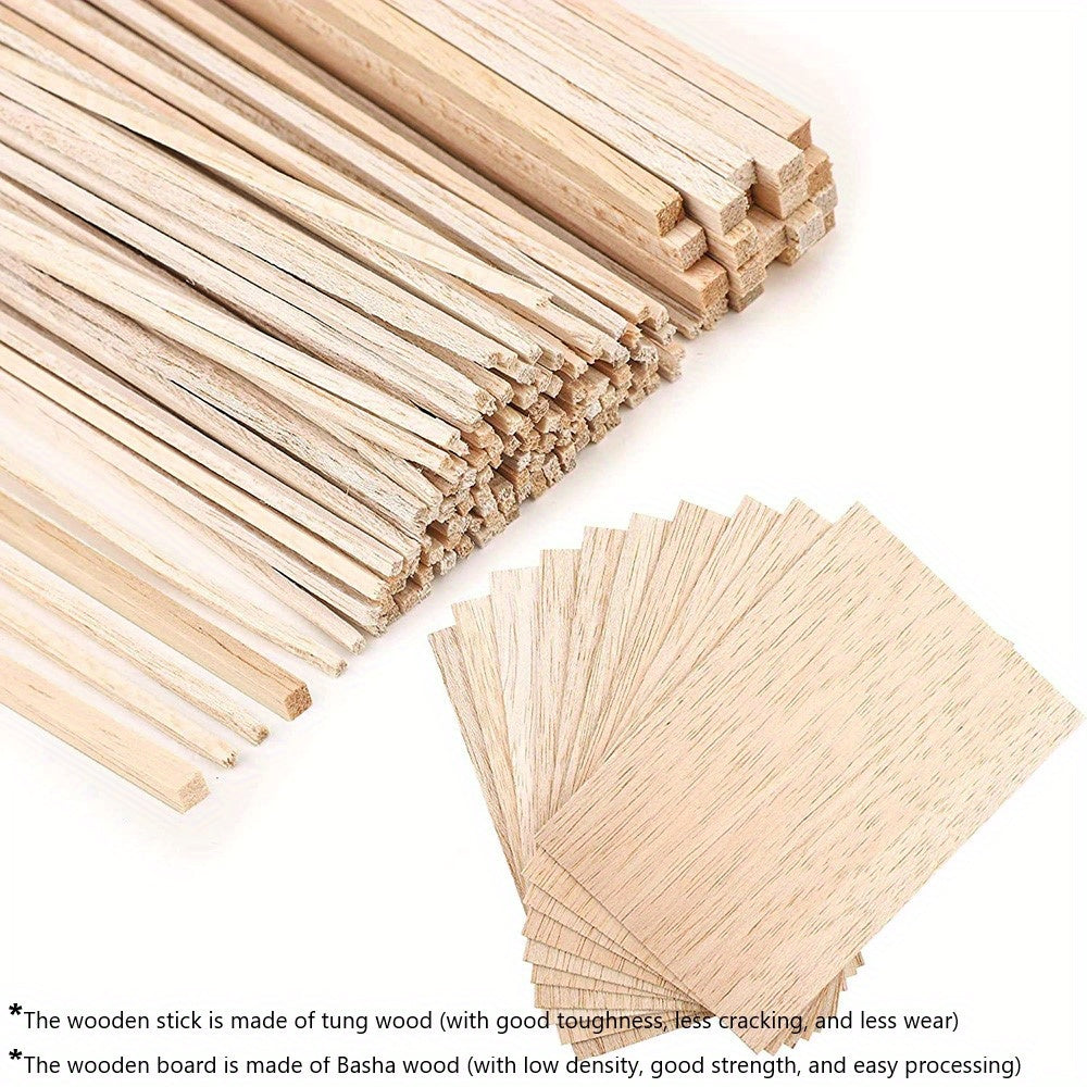 45pcs Persian Wood Strips Chips Combo Set DIY Model Building Wooden Material