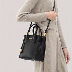 Letter Graphic Lock Crossbody Bag Top Handle Purse For Women