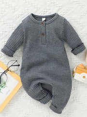 Baby Boy's Striped Bodysuit Long Sleeve Romper