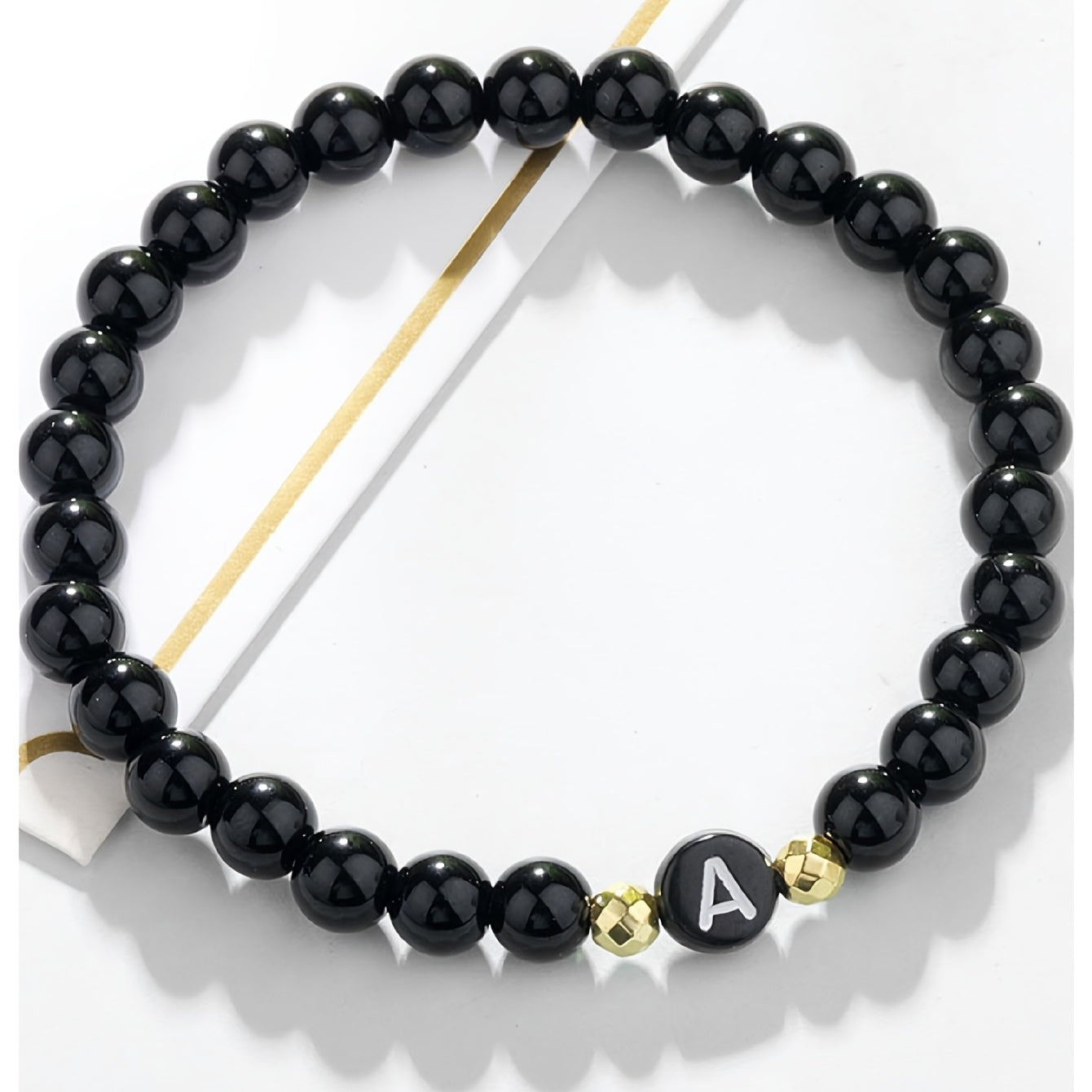 Alphabet Beaded Bracelet Stretch Beads Hand Jewelry Personalized Gift