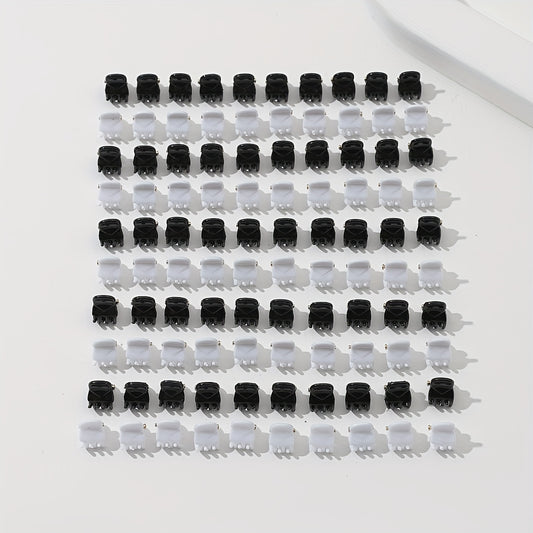 100pcs Mini Hair Claw Clip Solid Style Shark Claw For Side Hair