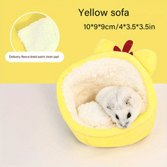 Rabbit Ear Patterned Hamster Bed - Keep Your Pet Warm and Comfy