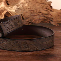 Western Cowboy Retro Embossed Men's Business Belt