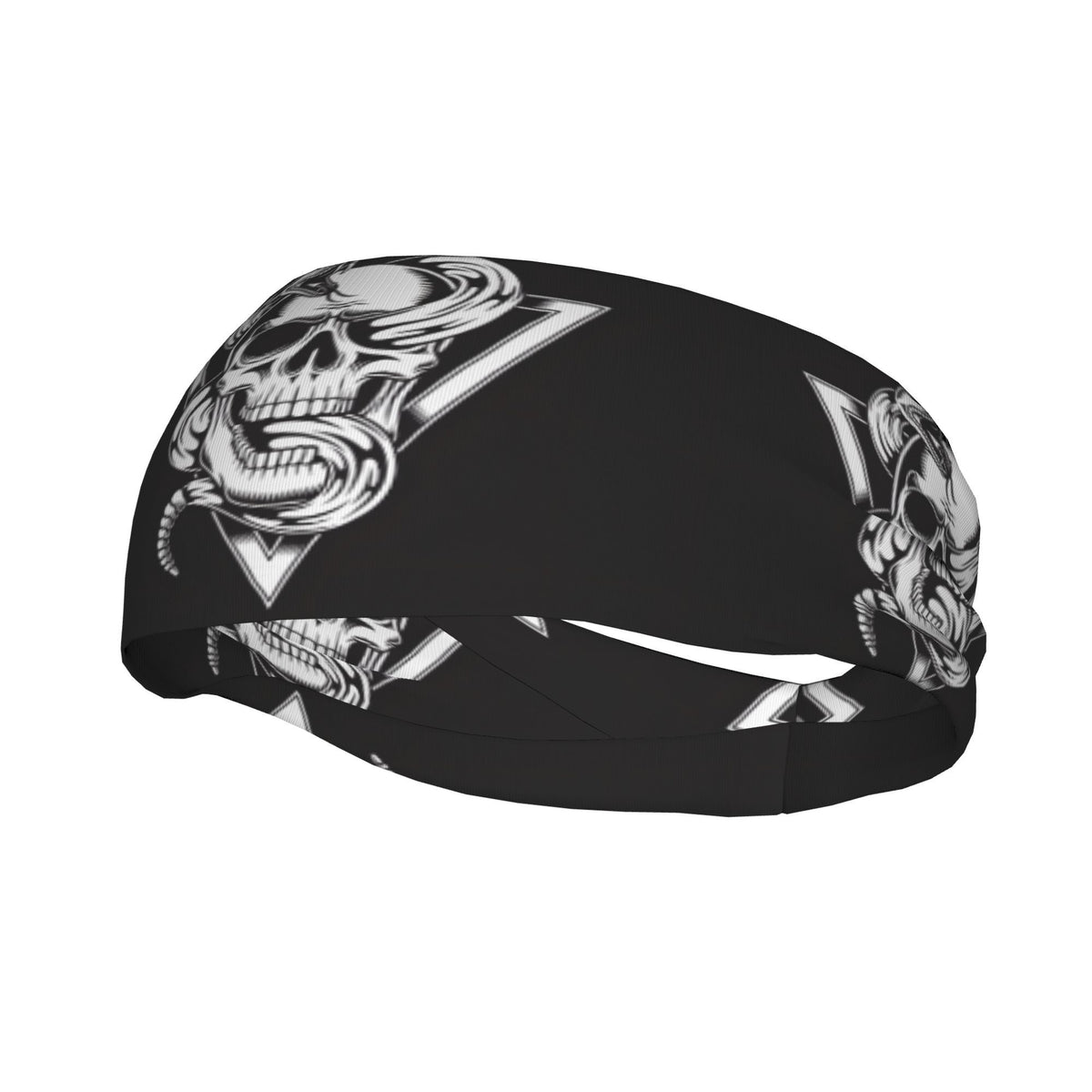 Skull & Snake Sports Headband Sweat Wicking Stretchy Unisex Polyester