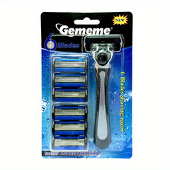6-Layer Stainless Steel Razor for Men with Safety Blade