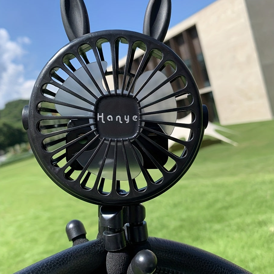 Rabbit Ear Fan USB Charging Portable Fan Octopus Mini Night Light Fan