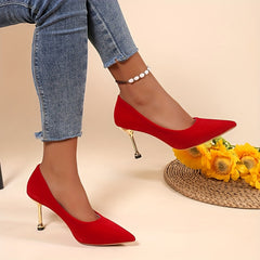 Women's Pointed Toe High Heels Micro Suede Stiletto Heels