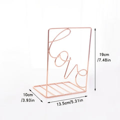 Rose Golden Love Shaped Book Stand Book Organizer
