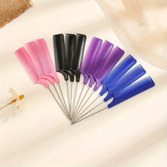 3pcs Rat Tail Comb Steel Pin Rat Tail Plastic Teasing Comb