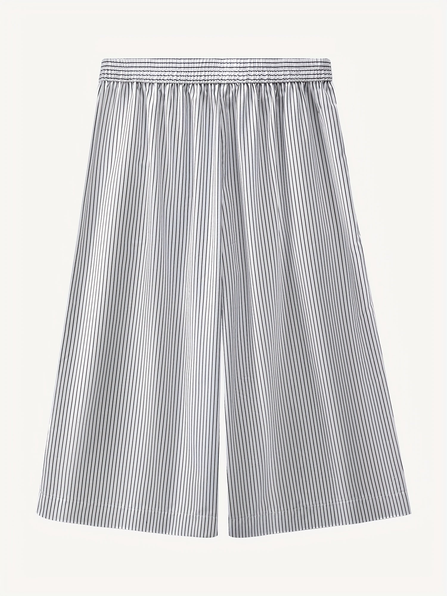  Wide Leg Stripe Print Pants with Pockets
