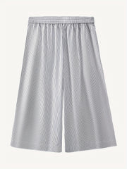  Wide Leg Stripe Print Pants with Pockets