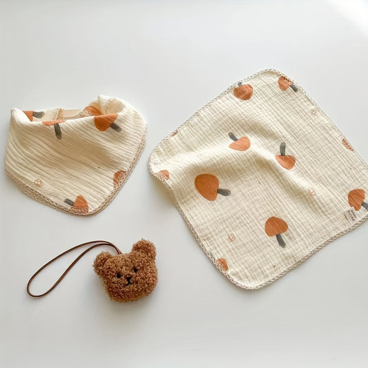 Baby Bib Cotton Gauze Small Square Towel With Lace Towel Bib