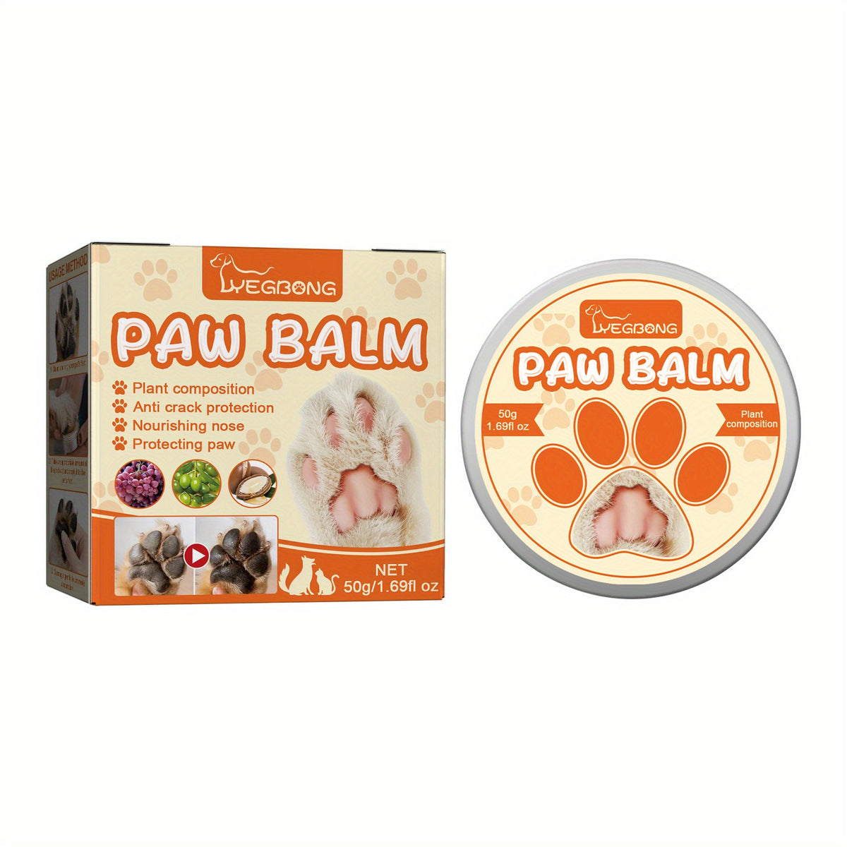 Pet Claw Balm Nail Meat Pad Clean Sole Foot Pad Protective Claw Balm Foot Care B