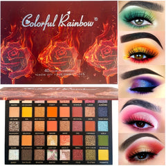Rose Flame 40 Colors Eyeshadow Palette Matte Pearly Finish