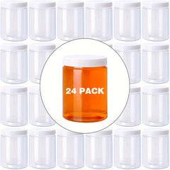 24 Pcs 8oz Slime Containers With Lids Plastic Jars Containers For Slime