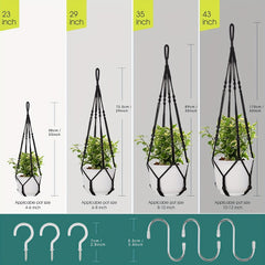 3 Macrame Plant Hangers Indoor Plant Holders 35inch