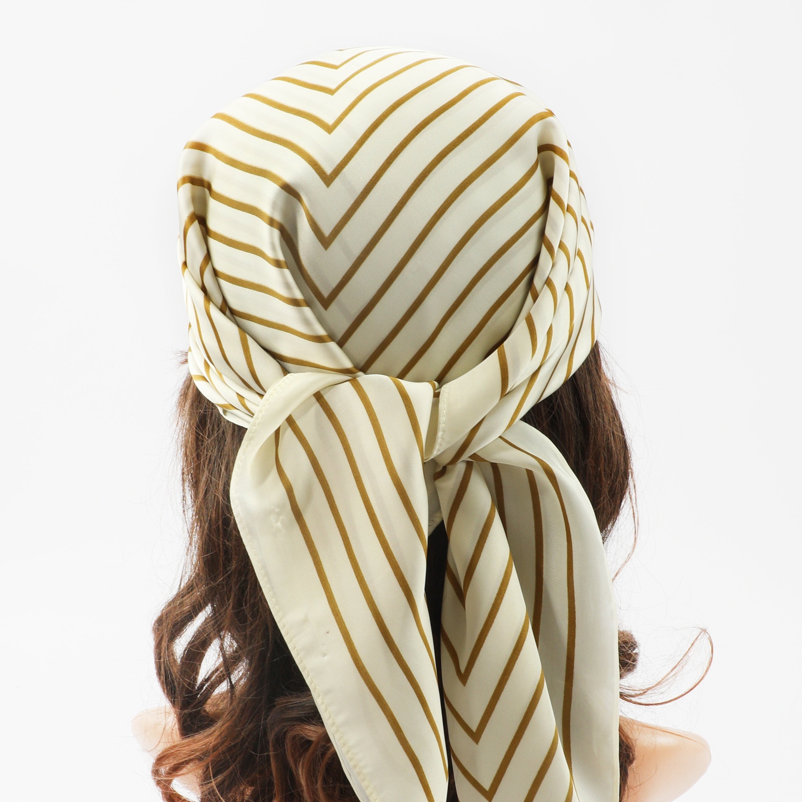 Striped Square Scarf Lightweight Headscarf Breathable Hair Wrap