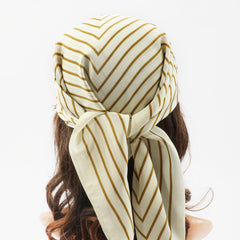 Striped Square Scarf Lightweight Headscarf Breathable Hair Wrap