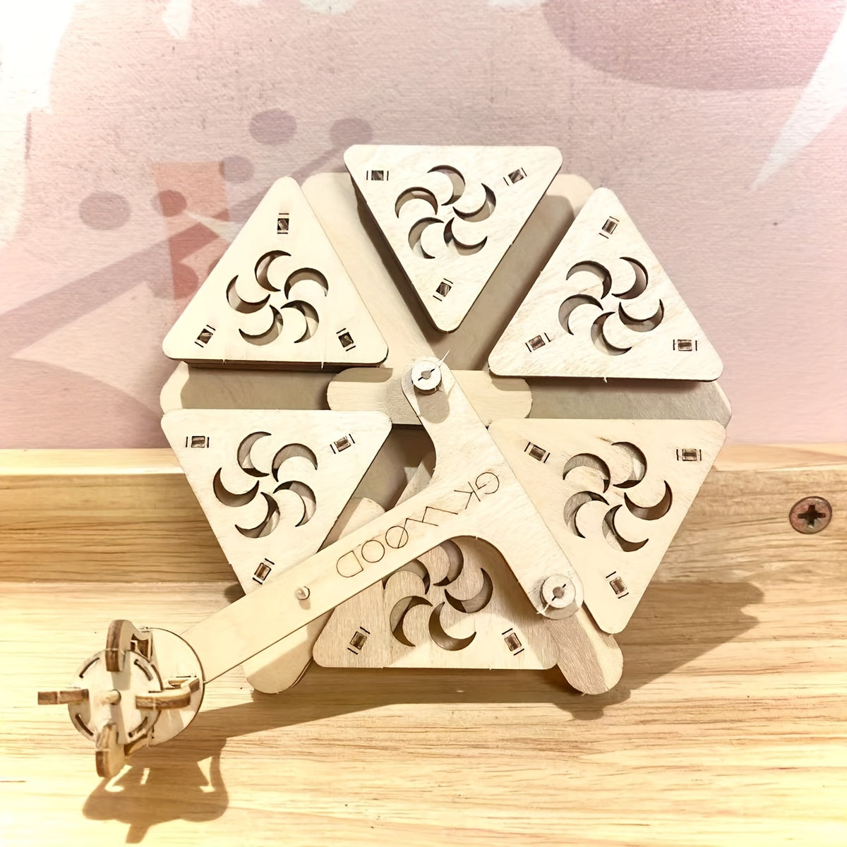 3D Wooden Octahedron Puzzle with Intricate Patterns - Ideal Gift for Birthdays