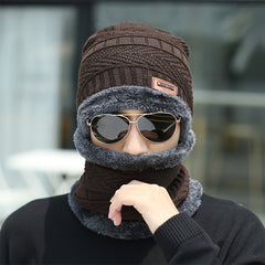 Velvet Winter Beanie Hat & Scarf Set for Men & Women