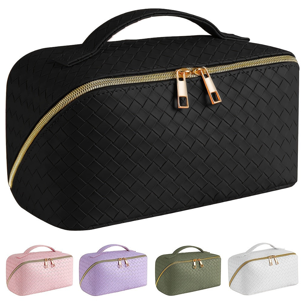 Waterproof Faux Leather Makeup Bag Spacious & Durable Organizer