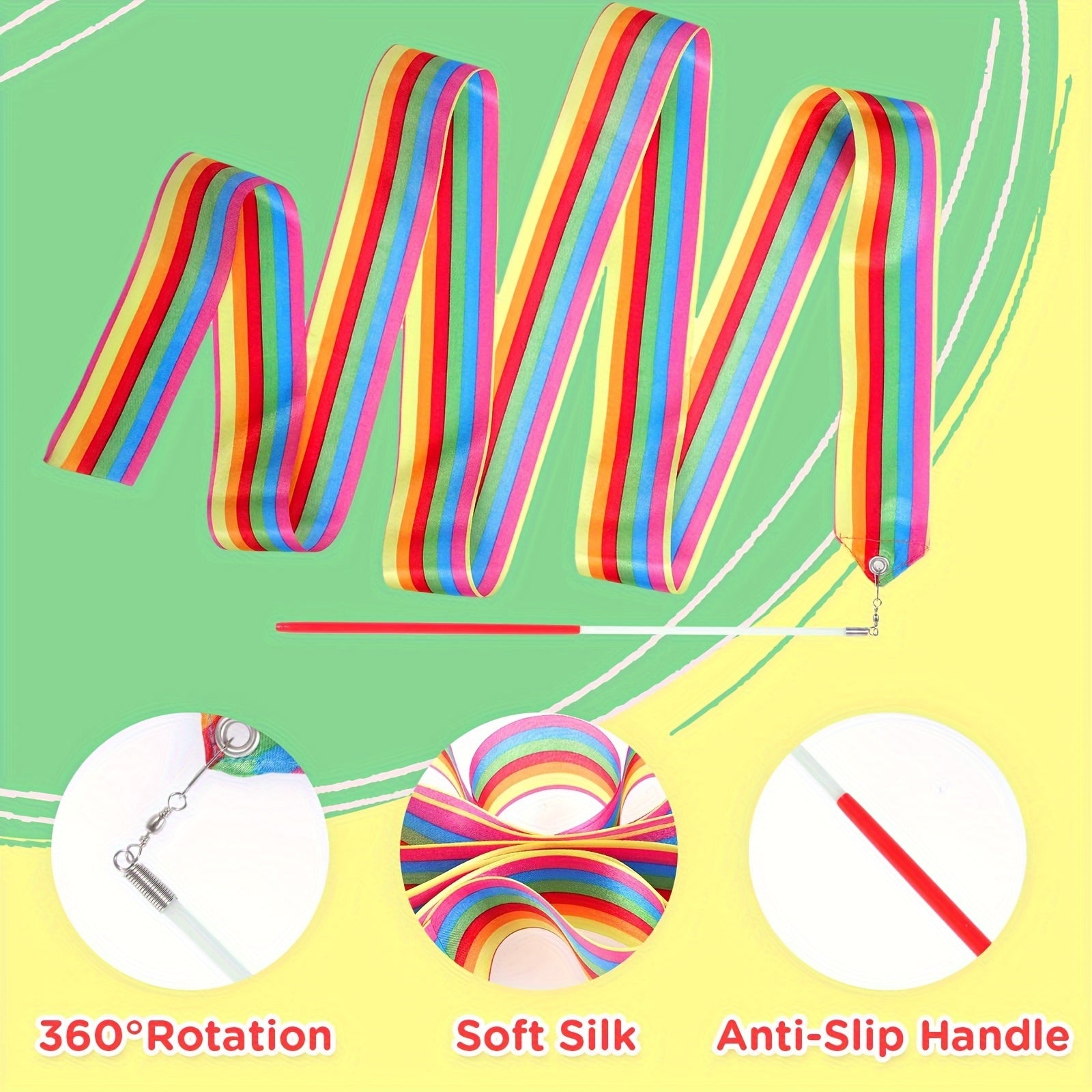 4M Gym Dance Ribbon Rhythmic Art Performance Accessory
