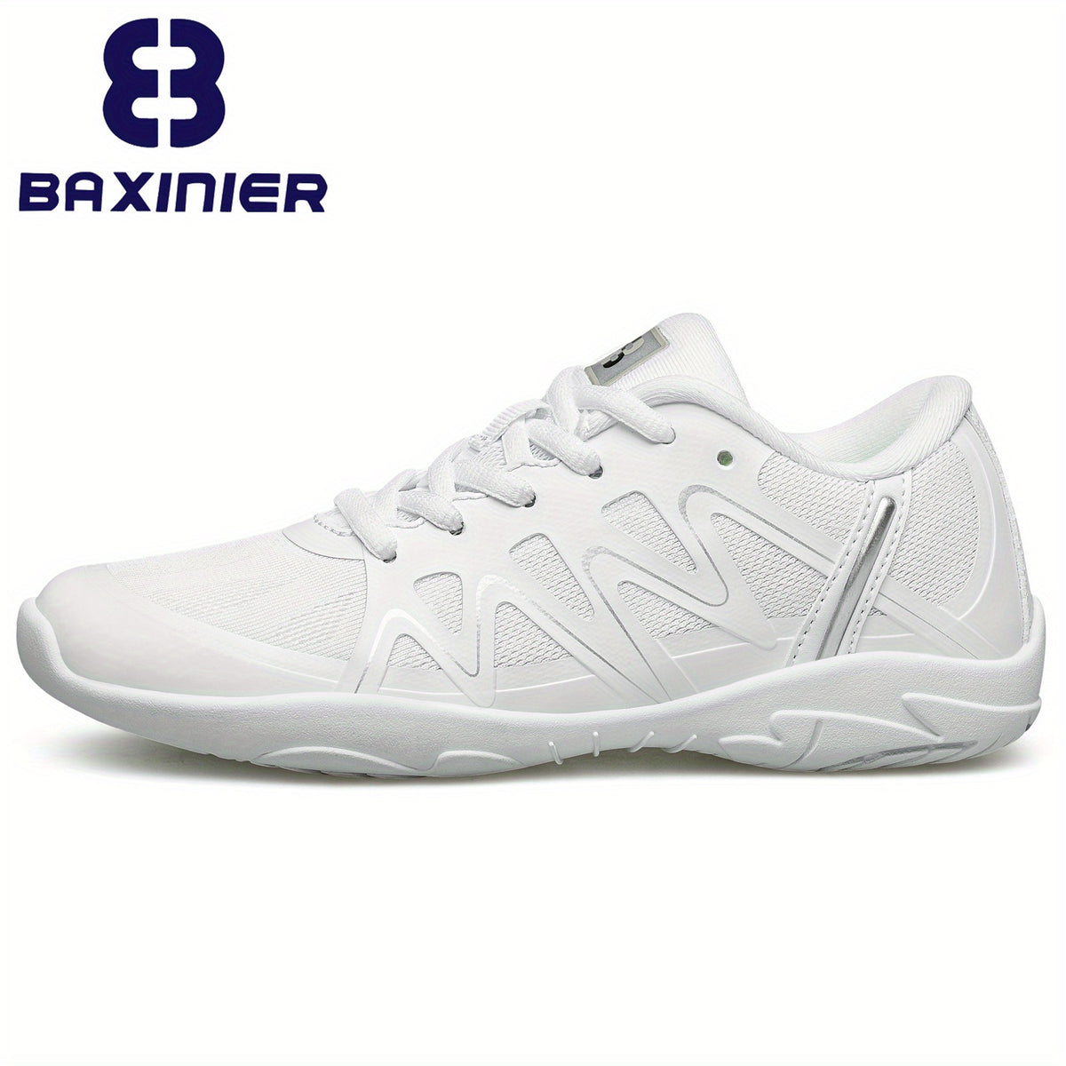 Girls Cheerleading Shoes Athletic Mesh Dance Shoes Soft Sole Lace Up Sports Snea