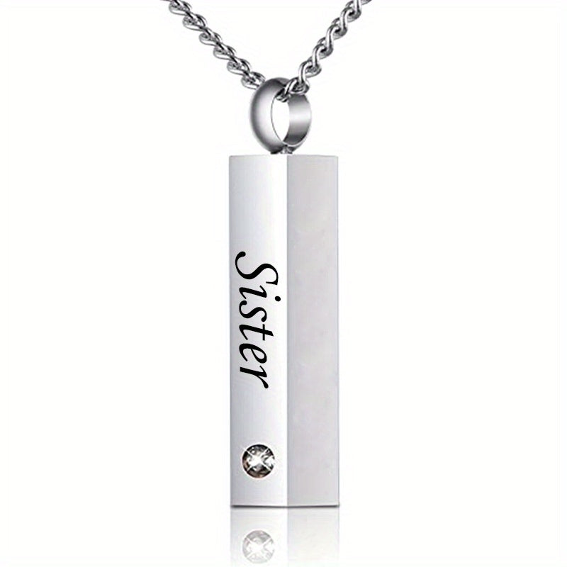 Pet Memorial Necklace Stainless Steel Crystal Pendant Cremation Urn