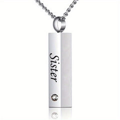 Pet Memorial Necklace Stainless Steel Crystal Pendant Cremation Urn