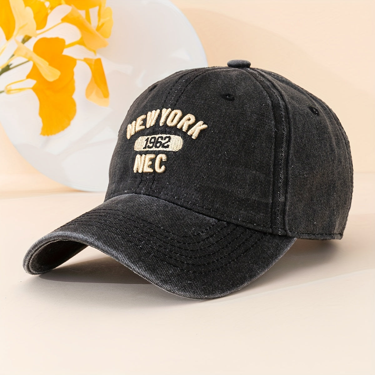 York 1962 Baseball Cap Vintage Embroidery Solid Sun Hat Unisex