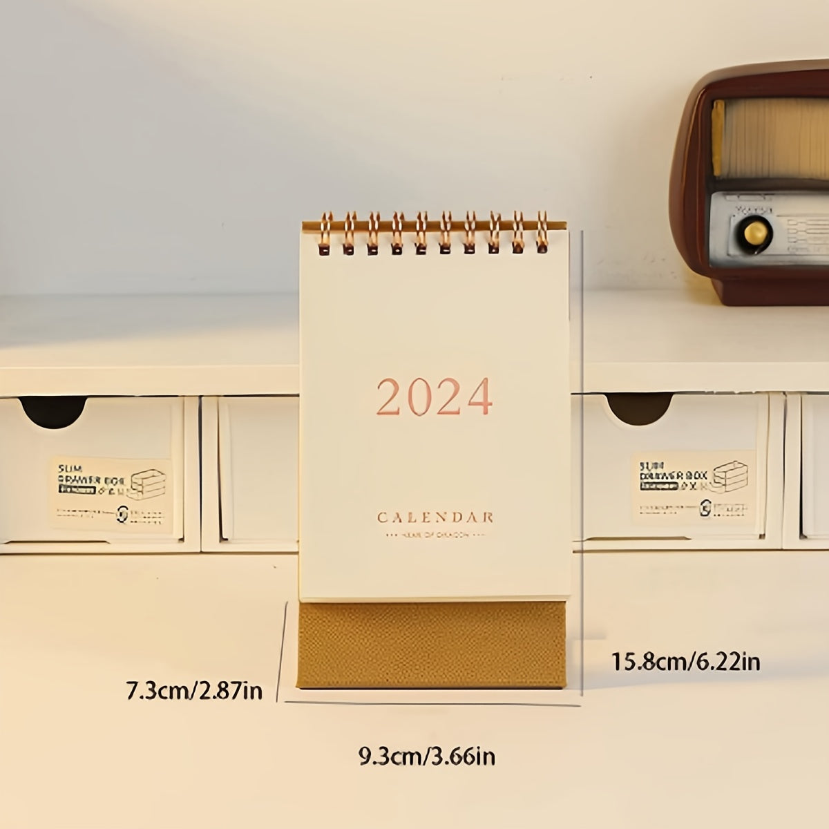 Beige Paper Calendar Pink Font School Office Desktop Notepad Calendar