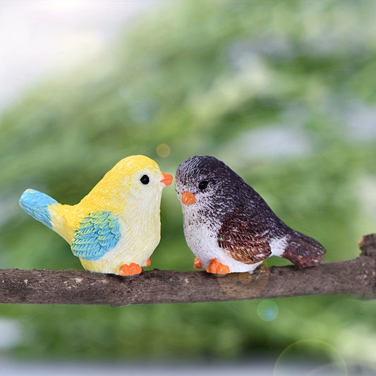 4pcs Bird Ornaments Micro Landscape Resin Crafts Diy